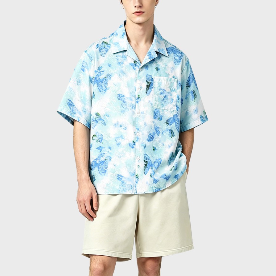Floral Fringe Short Sleeve Loose Shirt