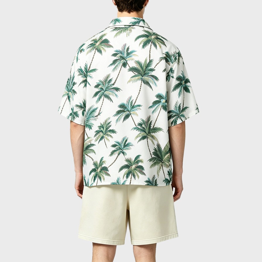 Coconut Tree Beach Print Retro Vacation Shirt