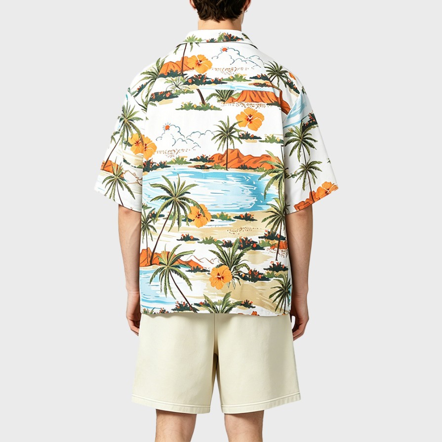 Casual Hawaiian-Style Floral Short-Sleeve Shirt