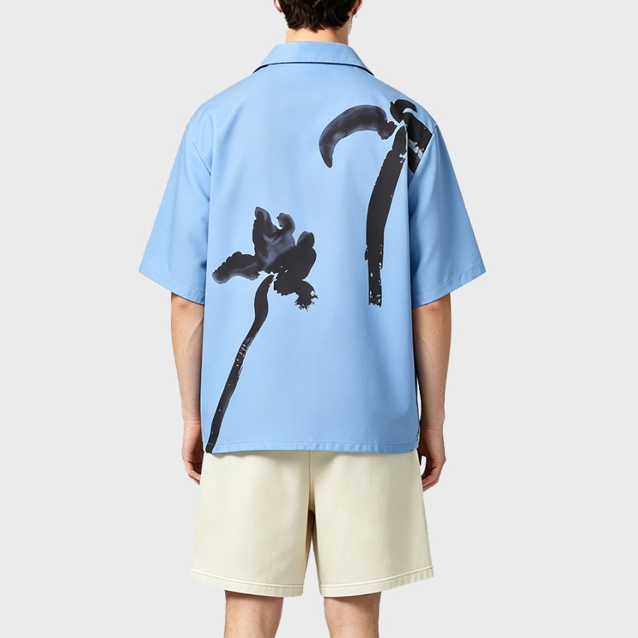 Resort Style Cuban Collar Graffiti Short Sleeve Shirt
