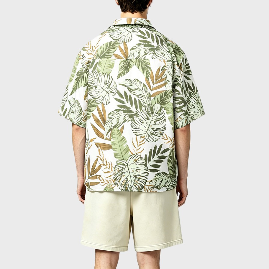 Hawaiian Style Print Quick-Dry Short Sleeve Shirt
