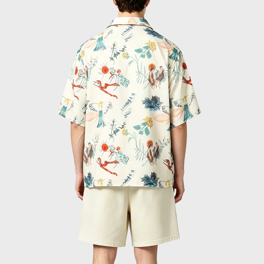 Graffiti Print Ice Silk Loose Shirt
