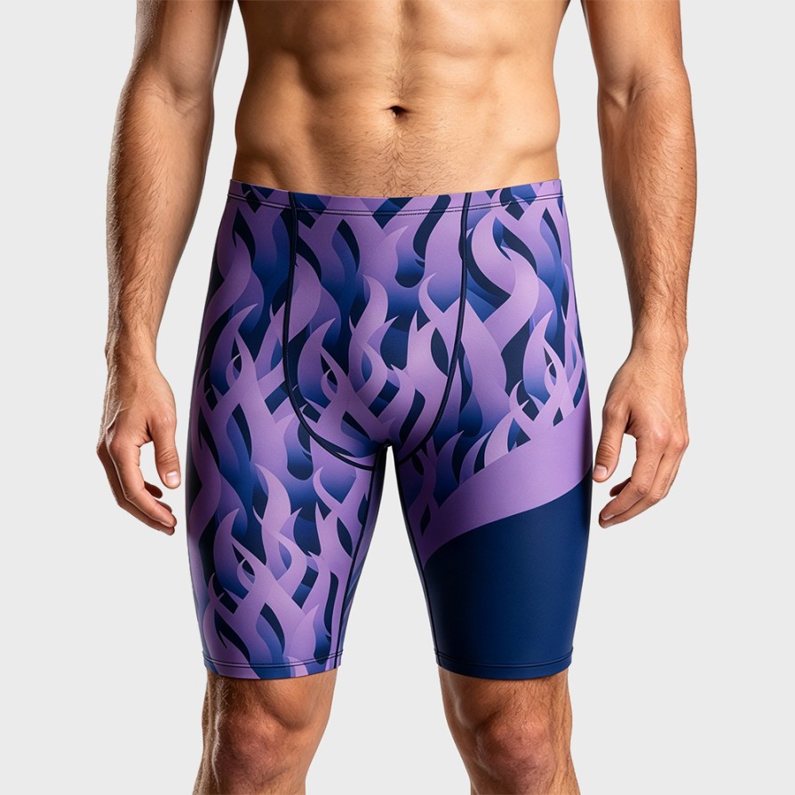 Professional Seamless Competition Knee-Length Swim Trunks