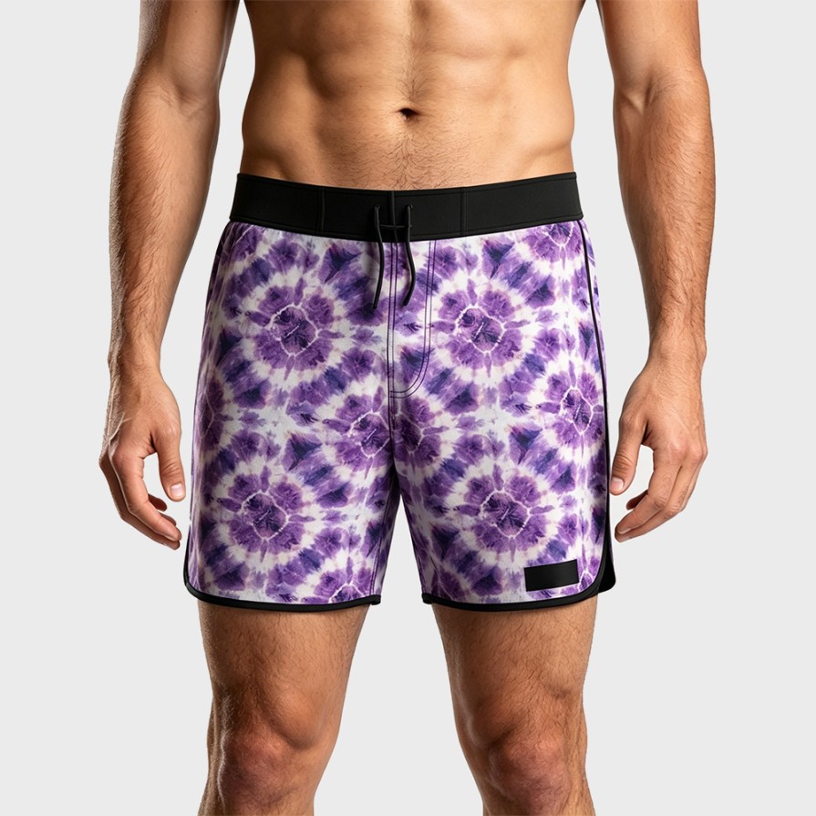 Quick-Dry Drawstring Print Beach Shorts