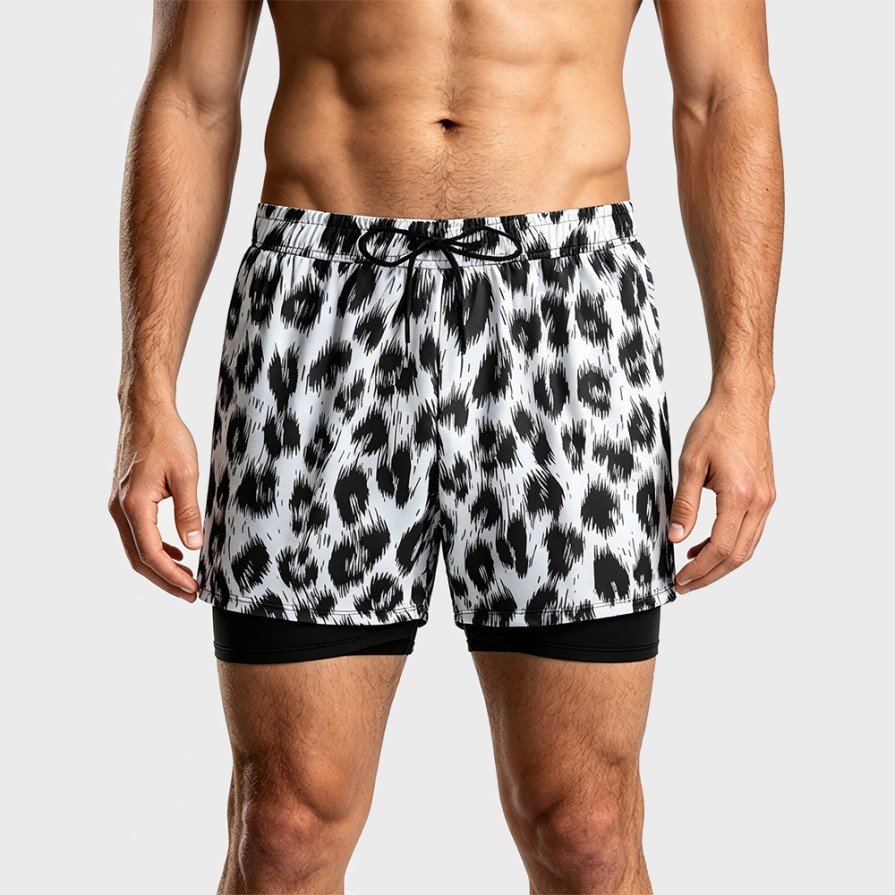 Double-Layer Anti-Embarrassment Quick-Dry Beach Swim Trunks