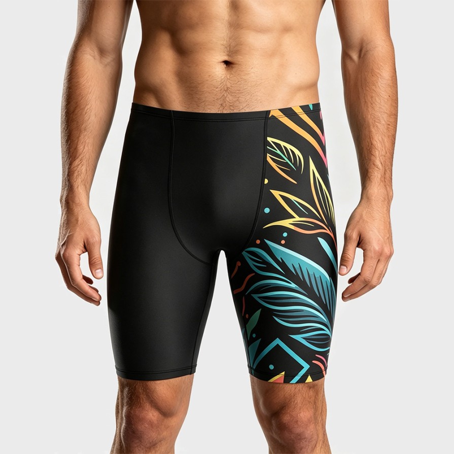 Men's Professional Chlorine-Resistant Compression Swim Trunks