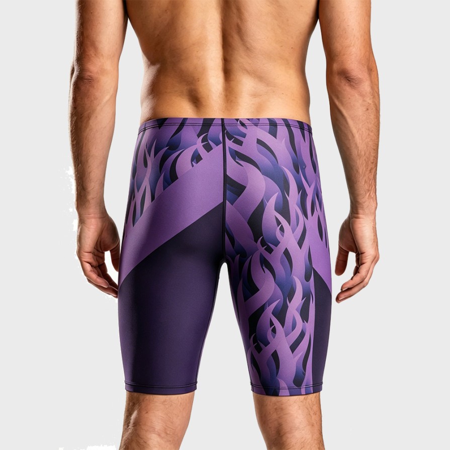 Professional Seamless Competition Knee-Length Swim Trunks