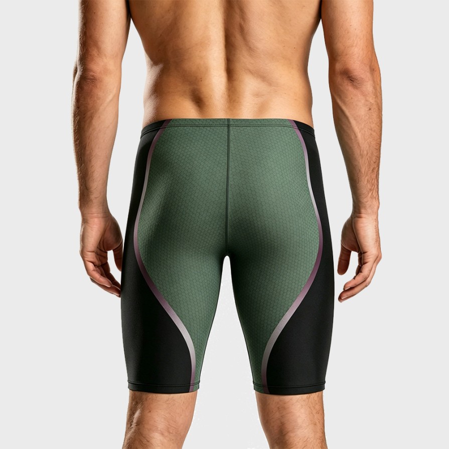 Minimalist Antibacterial Men's Knee-Length Swim Trunks