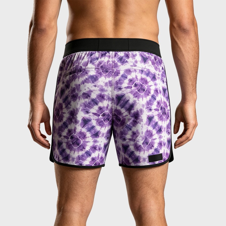 Quick-Dry Drawstring Print Beach Shorts