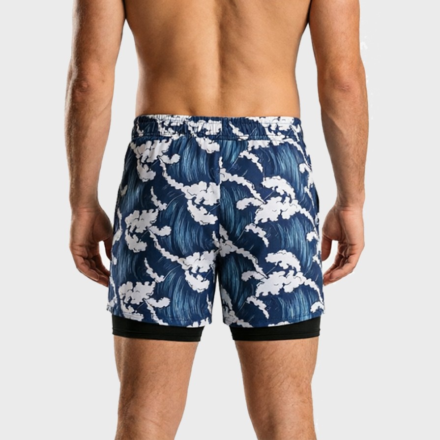 Men's Double-Layer Quick-Dry Anti-Embarrassment Swim Trunks