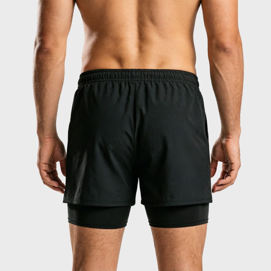 Loose-fitting plus-size double-layered swim trunks to prevent embarrassment