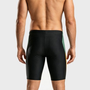 Men's Black Mid-Length Swim Trunks