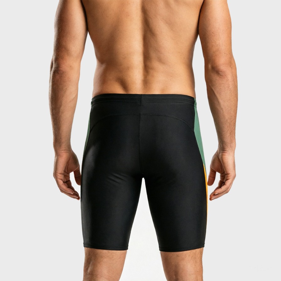 Men's Black Mid-Length Swim Trunks