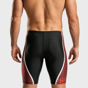 Color-block Knee-length Racing Swim Trunks