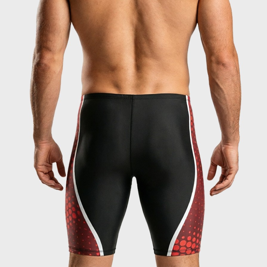Color-block Knee-length Racing Swim Trunks
