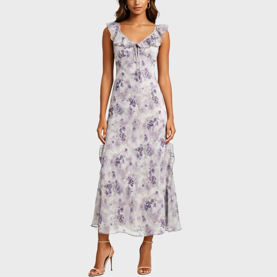 Tie-Waist Slim-Fit Mermaid Maxi Dress