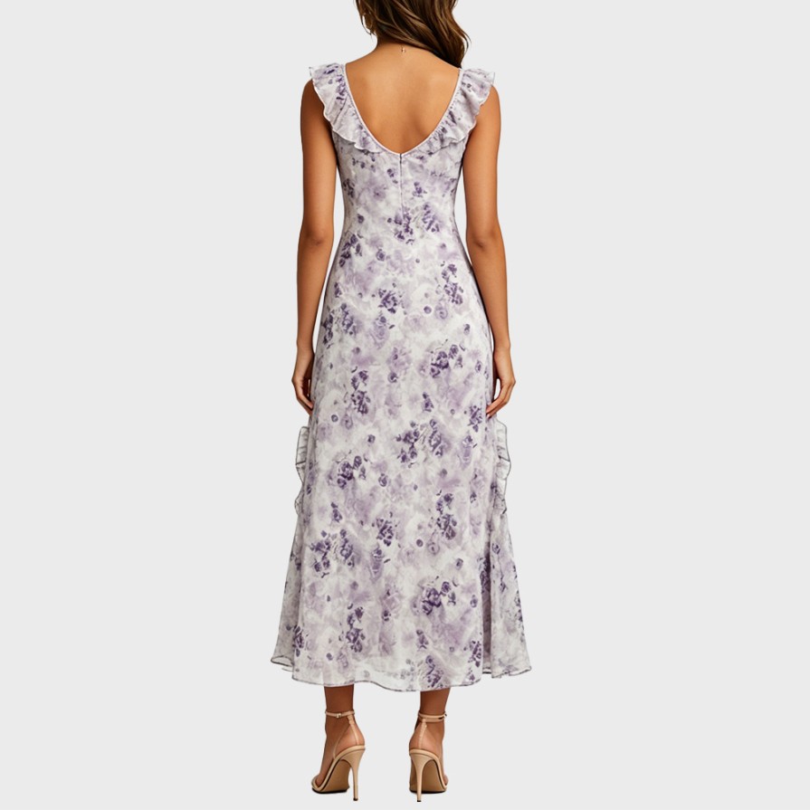 Tie-Waist Slim-Fit Mermaid Maxi Dress