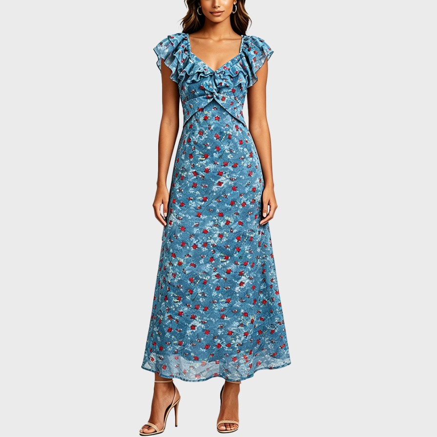 Waist-Cinching Vacation Maxi Dress