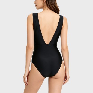 One-Piece Swimsuit with Straps and Skirt