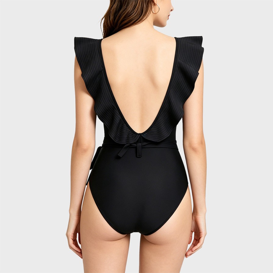 Backless Dress-Style One-Piece Swimsuit