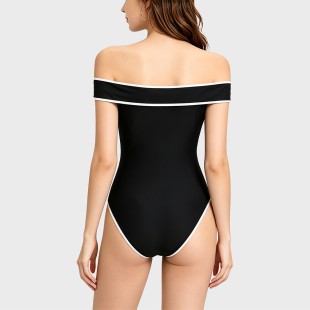 Off-Shoulder Strapless Bow-Accent One-Piece Swimsuit