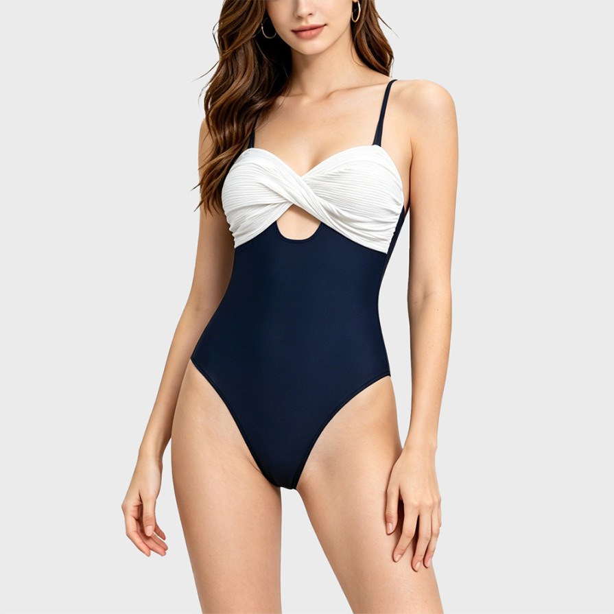 Triangle One-Piece Swimsuit for Women, Belly-Covering Slimming with Backless Design