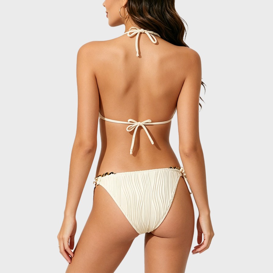 Retro Strappy Triangle Bikini Swimsuit