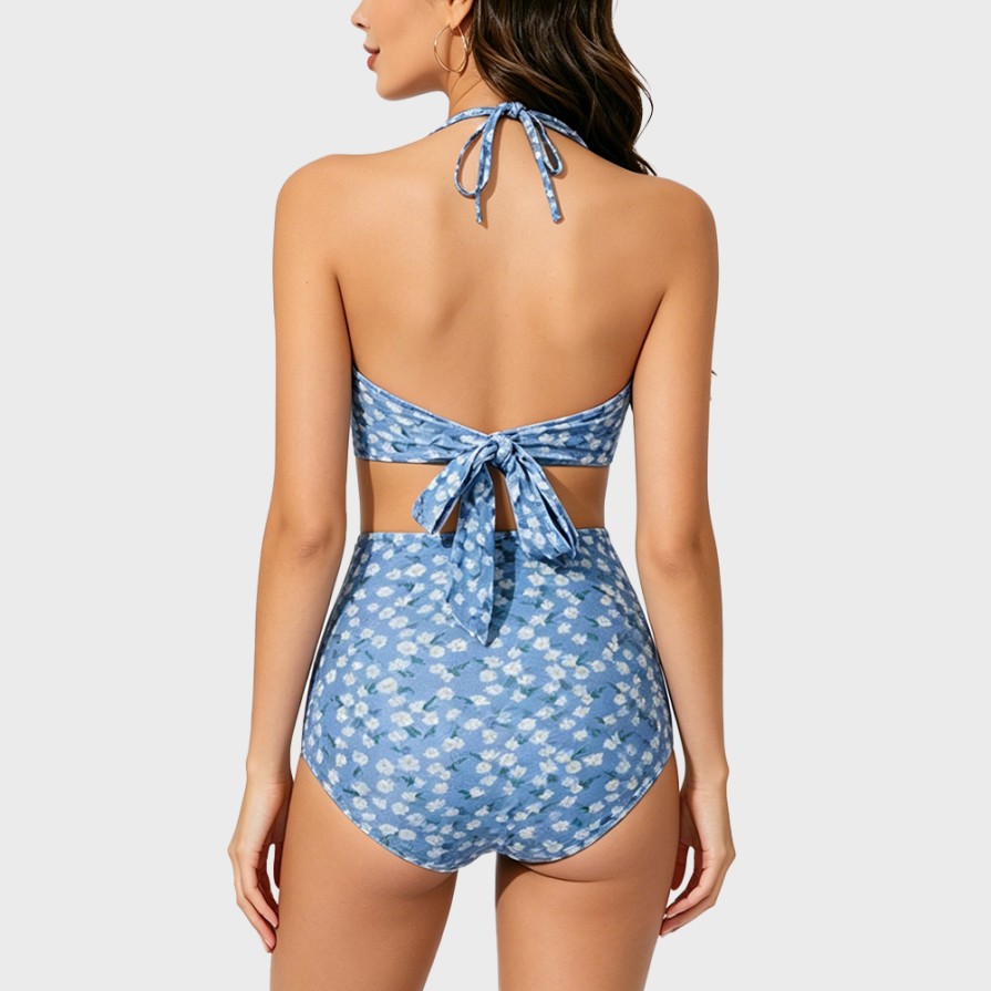 Retro Square-Cut Separate Swimsuit