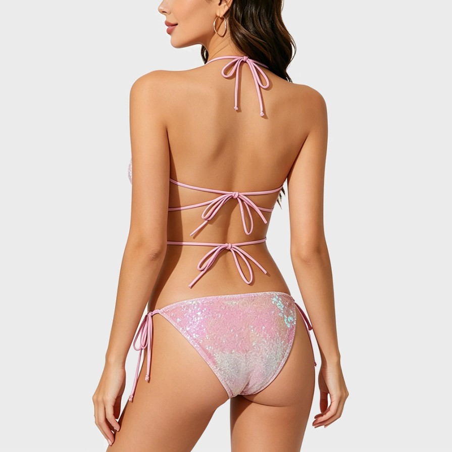 Split Push-Up Backless Bikini Swimsuit