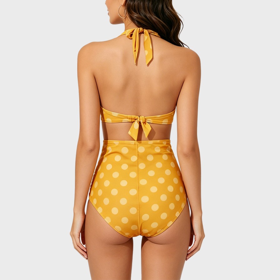 Polka Dot Underwire Push-Up Bikini Swimsuit