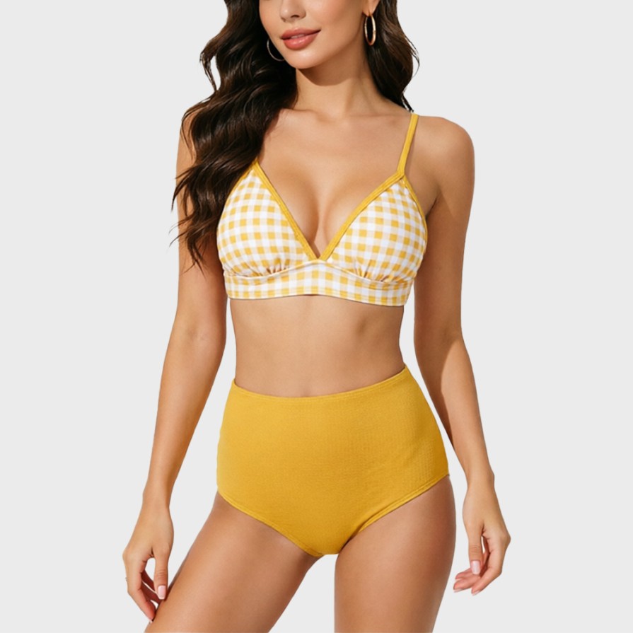 Skin-Brightening Push-Up Triangle Bikini Two-Piece Set