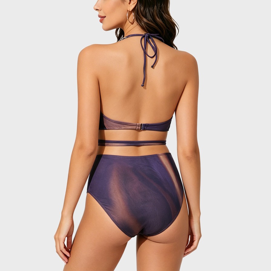 Push-Up Underwire Triangle Bikini Swimsuit for Small Bust